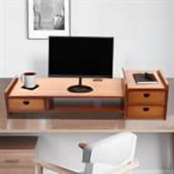 Laptop Printer Stand 2 Tier Desktop Shelf Computer Arm Riser Desk Storage Rack Suitable for Storing and Organizing Monitors and Other Office Items