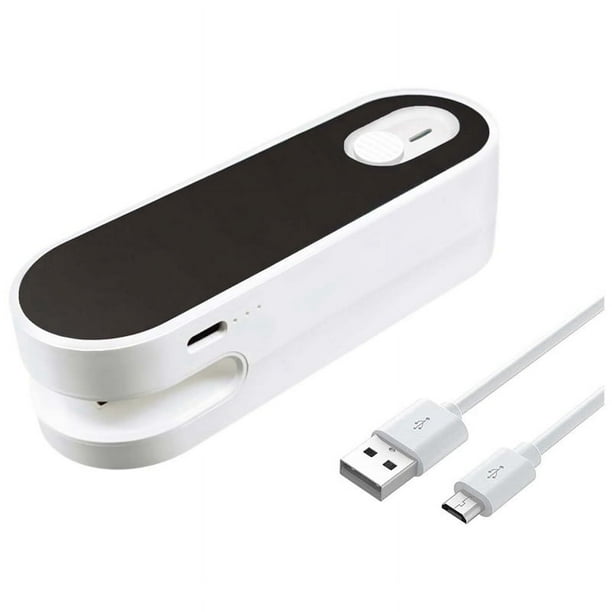 Mini sellador de bolsas, 2 en 1, sellador de plástico portátil recargable, máquina de sellado al vacío para conservar alimentos enlatados