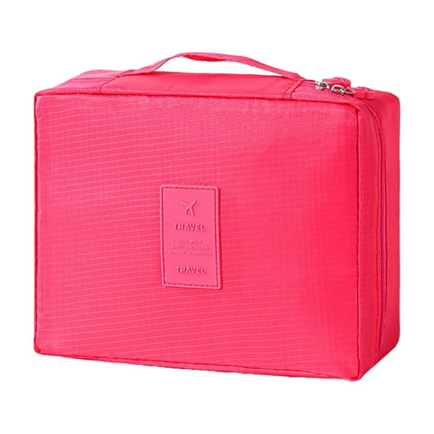 Bolsa de maquillaje, neceser impermeable, neceser de viaje, organizador de doble capa, estuche de maquillaje portátil, bolsa multifuncional para cosméticos y artículos de tocador.