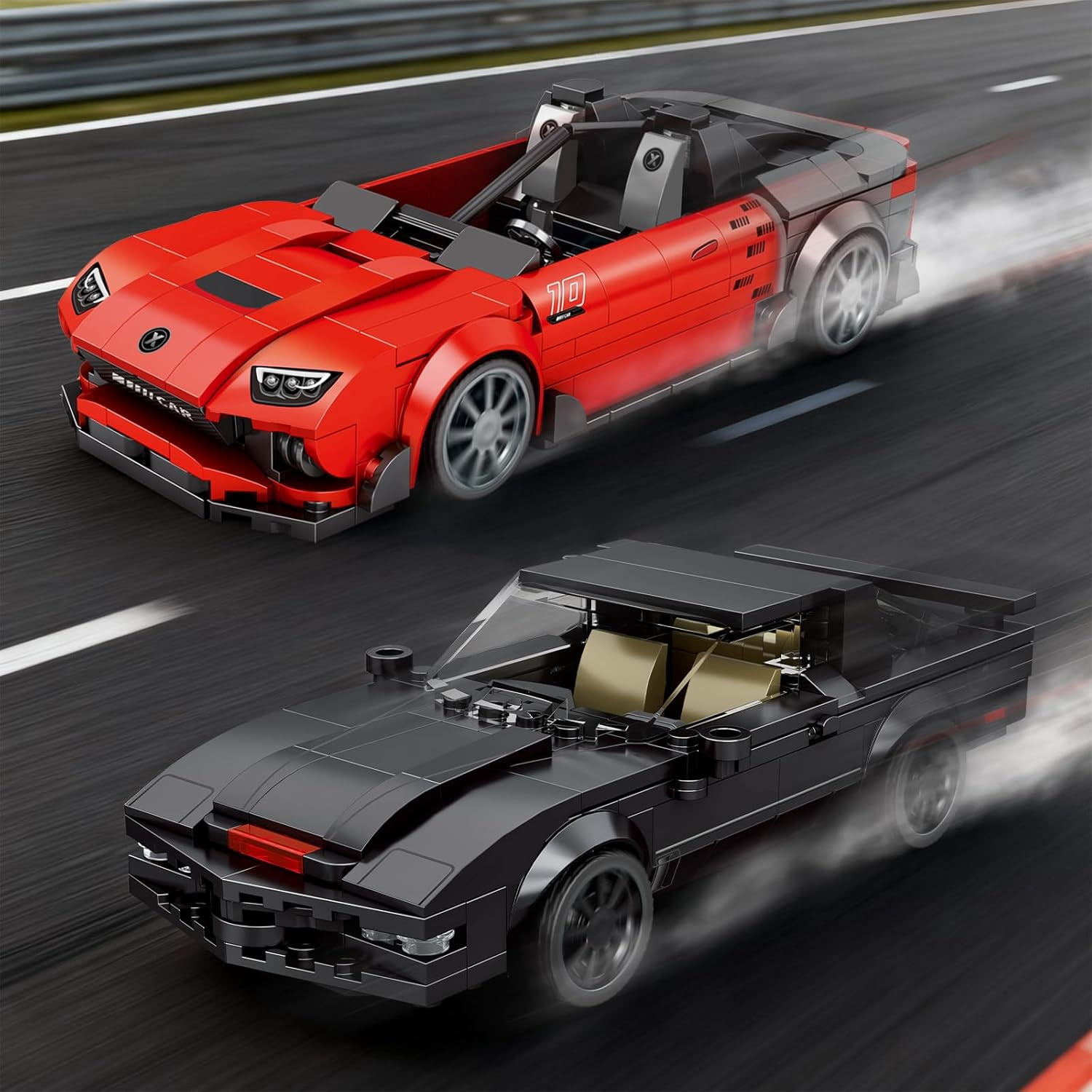 Sports Car Building Set, MOC Racing Car Decor Model Kit, Cool Cars Toys Gifts for Adults Teens Age 14+ (355 Pieces)