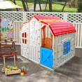 thumbnail image 2 of Costway Kids Playhouse Realistic Cottage Playhouse with Openable Windows & Working Door, 2 of 10