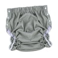 thumbnail image 3 of Pañal de tela reutilizable unisex para adultos, con apertura lateral, lavable, ajustable, con broches, para nadar, para personas mayores, ligero Verde grisáceo XXL, 3 of 8