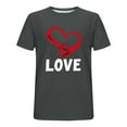 thumbnail image 5 of Fewfanhot Mens T-shirts Couples Shirt Cute Heart Shaped Graphic Tshirt Funny Print Casual Short Sleeve Tee Tops, 5 of 5