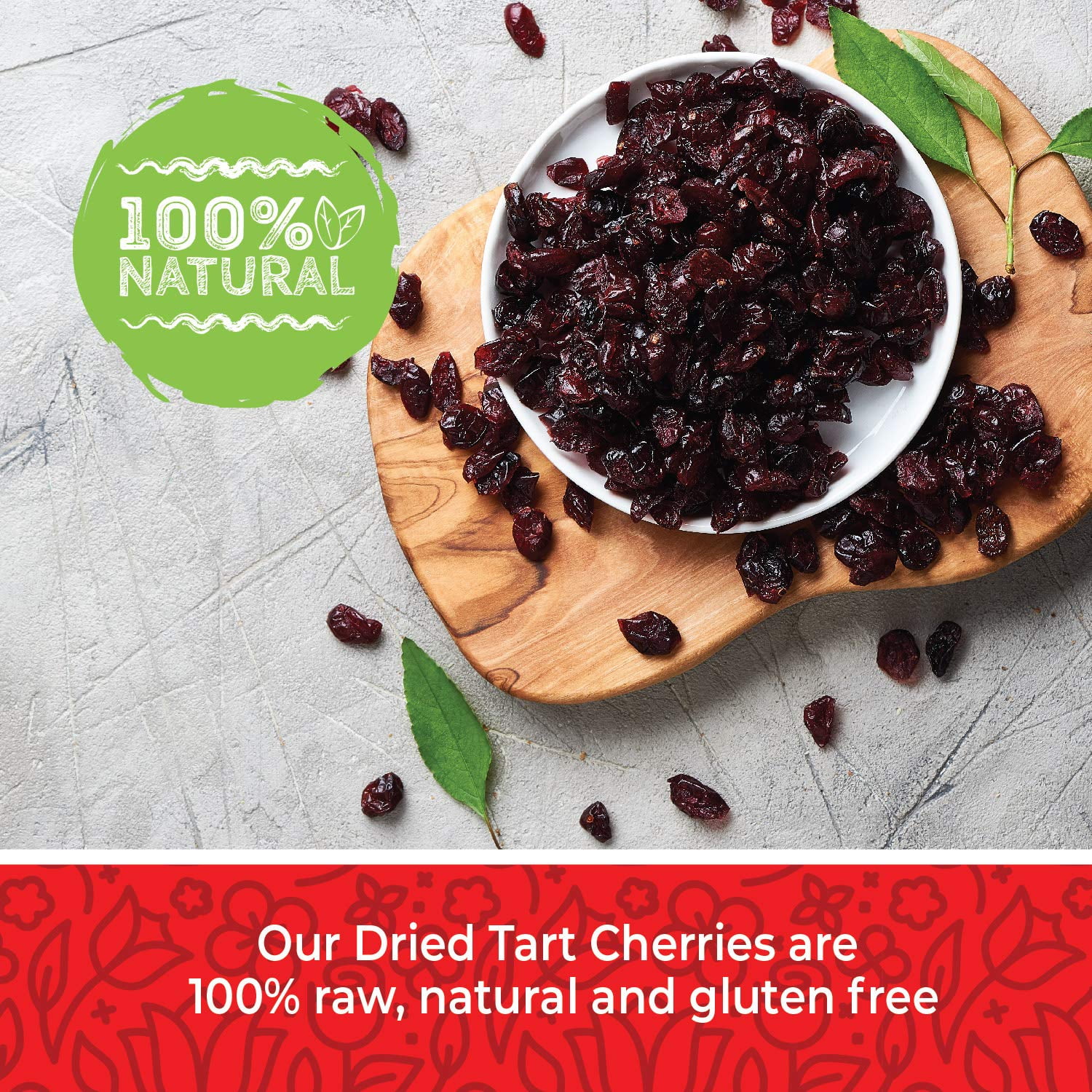 Herbaila Unsweetened Dried Montmorency Tart Cherries, 16 oz – No Added Sugar