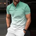 thumbnail image 2 of Fozruso Spring And Summer New Men's Men's Stand Gradient Casual Short Sleeved Shirt, 2 of 6