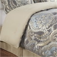 thumbnail image 6 of JERFIT King Size Comforter Set 4-Piece Blue Grey Bedding, Luxury Chenille Jacquard with Bed Skirt, 6 of 10