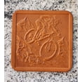 thumbnail image 2 of Leather Coasters with Mountain Bike Design, Full Grain, 10 oz, Set of 4 coasters, 2 of 2