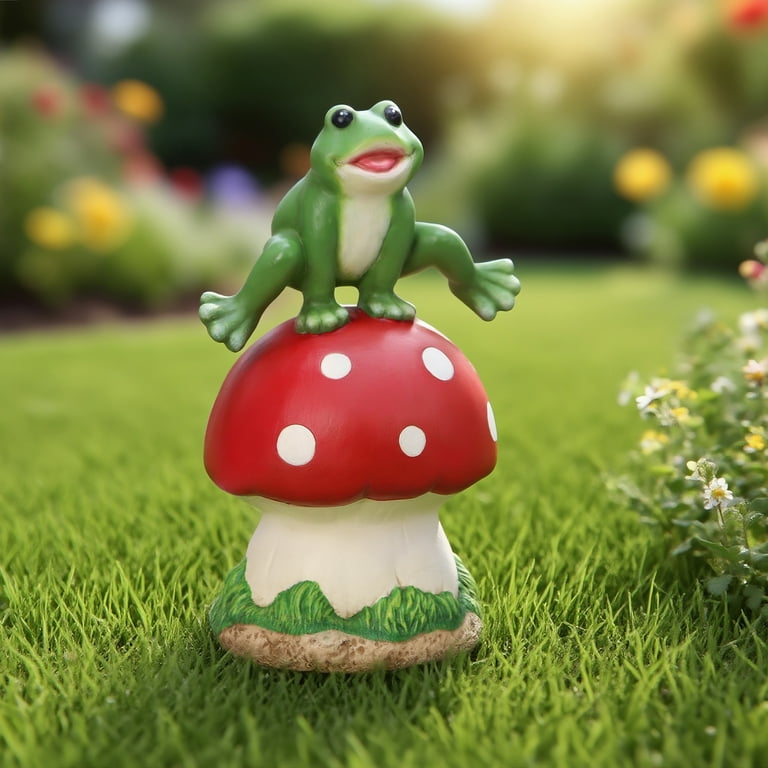 MS Outdoor Leaping Frog Statue, 6.63 in L x 5 in W x 10.5 in H