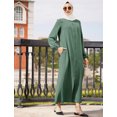 thumbnail image 4 of IBTOM CASTLE Abayas for Women Muslim Dress Prayer Clothes Zipper Maxi Long Robe Kaftan Dresses Islamic Dubai Loose Abaya Dress XL Green, 4 of 8