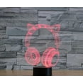 thumbnail image 4 of YSTIAN 3D Cat Ear Earphone Remote Control 16 Color Night Lights Illusion Acrylic LED Table Bedside Lamp Children Bedroom Desk Decor Birthday Gifts Toy for Kids, 4 of 8