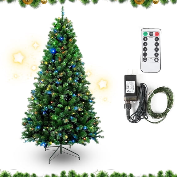 6/7ft Christmas Tree Small Artificial Pencil Tree Fake Christmas Tree with Lights Stand for Xmas Home Office Holiday Decoration