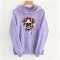 thumbnail image 3 of Women's Halloween Hoodies Crewneck Long Sleeve Hooded Sweatshirt Spooky Skull Graphic Printed Casual Fall Winter Pullover Hoody Top 2026 Halloween Clothings, 3 of 5