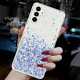 thumbnail image 3 of Dteck Grow in The Dark Case for Samsung Galaxy A35 5G, Bling Sparkly Luminous Glitter Phone Case for Women Girls,Purple, 3 of 4