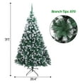 7FT Spray White Snow Dusted Christmas Tree, Artificial Hinged Christmas