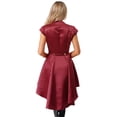 thumbnail image 2 of Sholeno  Women's Gothic Punk Sleeveless One Button Jacket Medieval Steampunk Tailcoat Jackets Burgundy L, 2 of 7