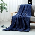 thumbnail image 3 of Nalah 100% Cotton Weighted Blanket - 20 Pounds, Calm Sleeping, Quilted Cover, 72" x 80", Navy, 3 of 10