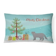 Carolines Treasures CK4704PW1216 Scottish Fold 1 Cat Merry Christmas Canvas Fabric Decorative Pillow, 12H x16W,