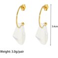 thumbnail image 2 of Irregular Transparent Zircon Golden Drop Earrings Trendy Design Stainless Steel Stud Earrings for Women, 2 of 3