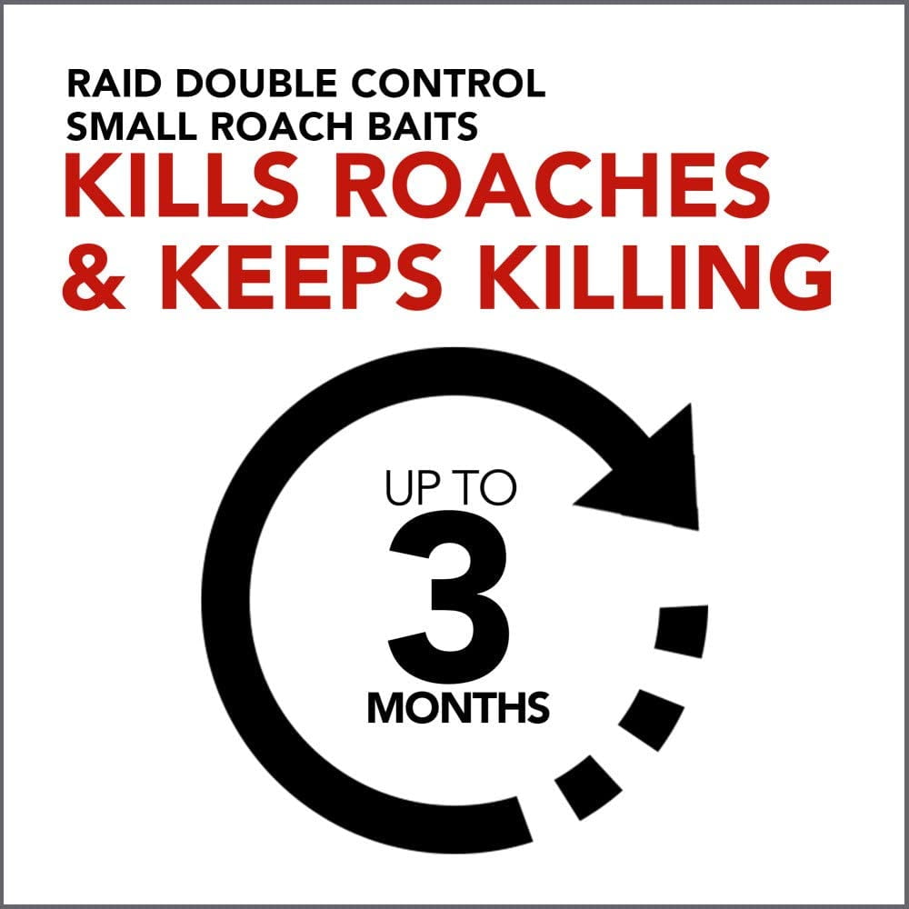 Raid Double Control Small Roach Baits Plus Egg Stopper, 12 CT (Pack -3)