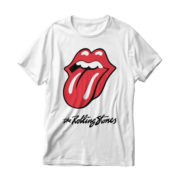 Playera Rolling Stones para Hombre, Cuello Redondo Manga Corta Blanco Talla M