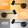 thumbnail image 5 of Battery Operated Wall Sconces Set of 2, Dimmable Swing Arm LED Wall Lamps with Remote Control, Ideal for Bedroom, Living Room, and Reading Decor - No Hardwiring Required, 5 of 9