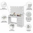 thumbnail image 5 of Ember Interiors Polly White Makeup Vanity Desk with Lights, Charging Station, 5 of 9
