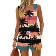 thumbnail image 2 of Hawaiian Matching Sets Women Clothing Sleeveless Square Neck Top and Loose Shorts Tropical Summer Lounge Outfits Sweatsuit with Pocket, 2 of 5