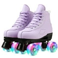 thumbnail image 6 of EONROACOO Roller Skates for Adult & Kids, Classic Double Row Leather Shiny Quad Skates(Purple, Women 4.5/Men 3), 6 of 10
