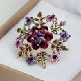 thumbnail image 4 of Flmtop Mode Femmes Flocon de Neige Cercle Floral Broche Strass Bijoux de Noël, 4 of 7