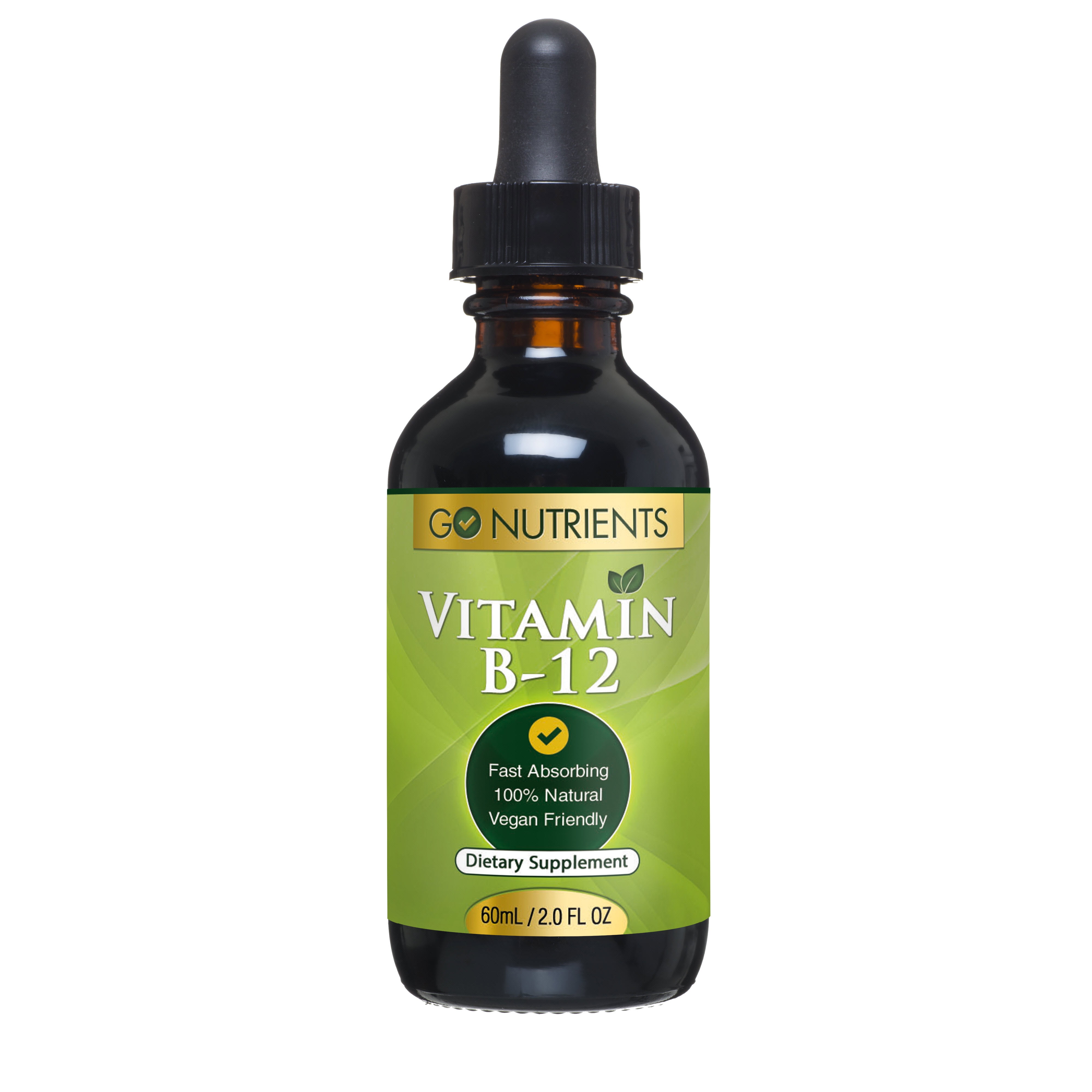 Go Nutrients Vitamin B12 Liquid Sublingual Drops, 3000 mg, 2 oz