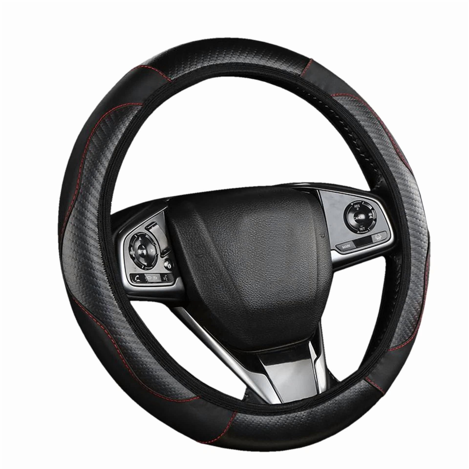 For Lexus Car Steering Wheel Cover Faux Leather Anti-Slip Accessories Black