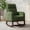 Walnut legs | corduroy | green, variant on Nursery Glider Rocking Chair with Footrest, High-Back Upholstered Nursing Rocker – Side Pocket & Solid Wood Base for Bedroom or Living Room