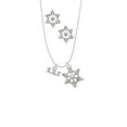 thumbnail image 2 of Delight Jewelry Silvertone Half Marathon - 13.1 Silver tone Snowflake Charm Necklace and Stud Earrings, 2 of 4
