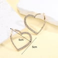 thumbnail image 6 of SmartBy 1 Pair Women Earrings Heart Shape Rhinestone Individual Hanging Earrings Exaggerated Party Club Dating Dangle Earrings Ear Hoop Jewelry, 6 of 6