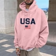 thumbnail image 2 of Yertdoel Hoodies for Men Drawstring USA Graphic Print Long Sleeve Hooded Sweatshirt Stylish Warm Casual Pullover Top with Pocket, 2 of 7
