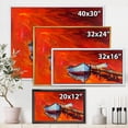 thumbnail image 5 of Boats Near Coastal Town Resting On The Water IV 32 in x 16 in Framed Painting Canvas Art Print, by Designart, 5 of 5