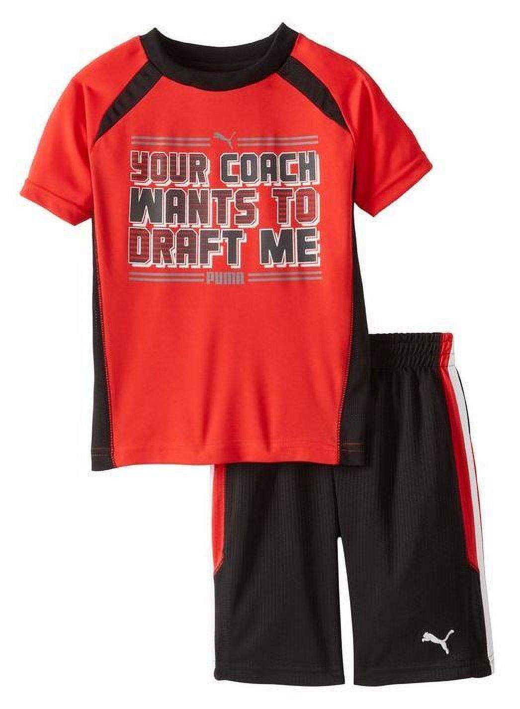 Puma Toddlers Coach Set Soccer Jersey Shirt & Shorts Set - Red - image 2 of 5