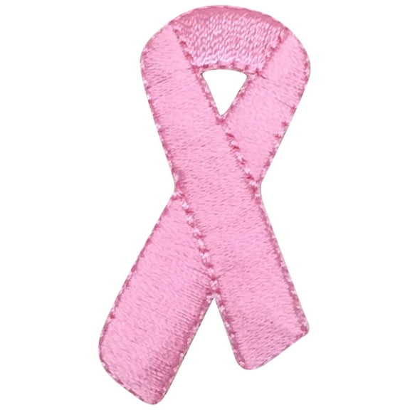 Pink - Breast Cancer Ribbon - Iron on Applique/Embroidered Patch