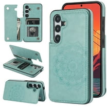Dteck Embossed Flower Pattern Wallet Case for Samsung Galaxy A14 5G Magnetic Leather Card Slots Women Girl Case Shockproof Kickstand Flip Cover for Galaxy A14 5G,Green