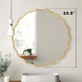 thumbnail image 5 of TEWLOSS 24inch Round Wavy Wall Mirror, Gold Metal Frame for Bathroom & Vanity Decor, 5 of 7