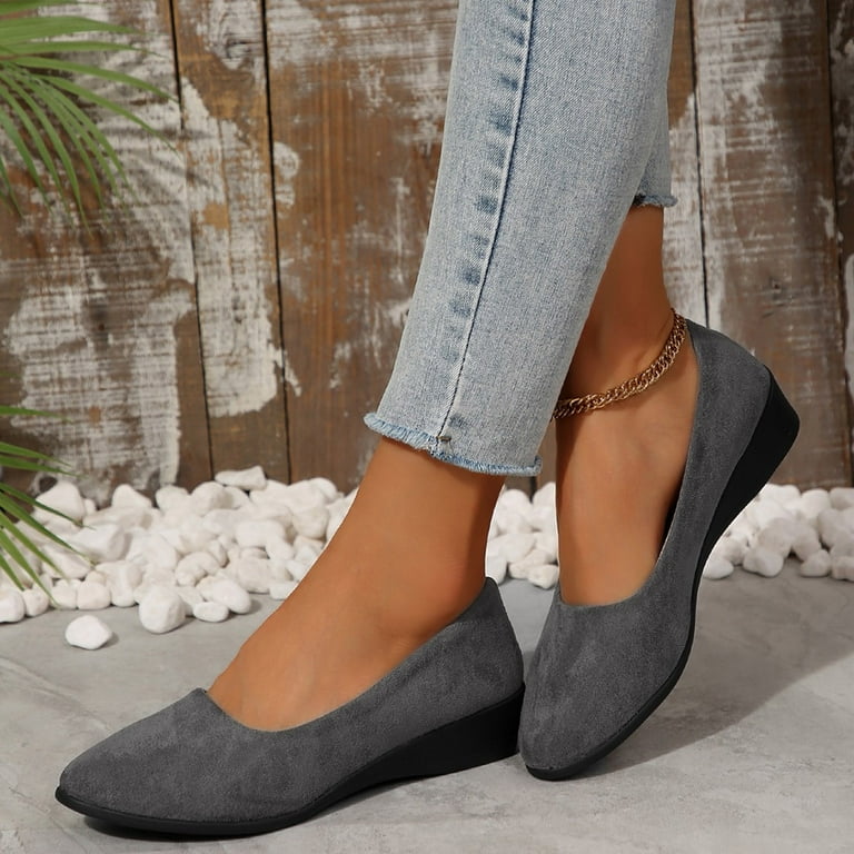 Dress Sandals for Women, Xunlbb Women's Solid Color Wedges Shoes  Comfortable Casual Shoes(Gray,Size:36) - Walmart.com