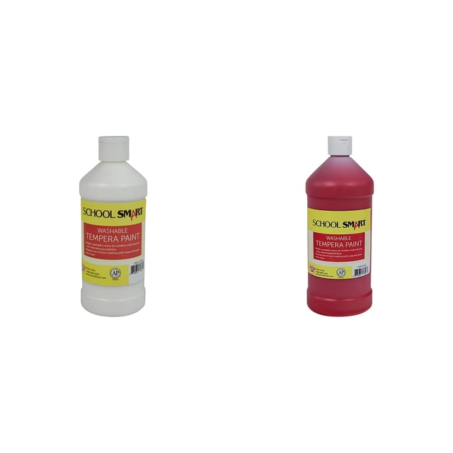 Kit de pintura Casafoyer, témpera lavable, blanco y rojo, 480 ml