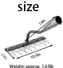 Carbon Steel Garden Hand Rake, 8 Teeth Hand Weed Puller Tool for Gardening and Weeding, Heavy-Duty Garden Weed Puller Tool for Lawn Yard Gardens Farm