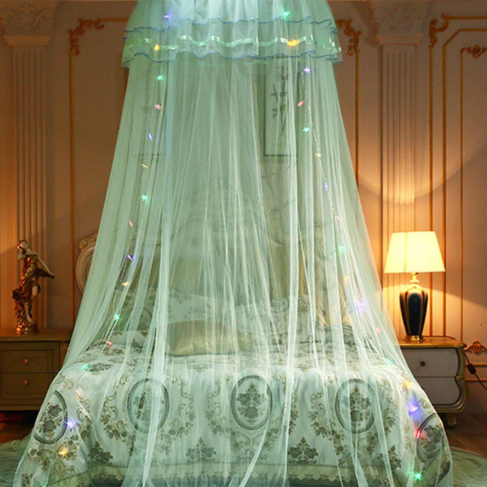 Mosquito Net Bed Canopy for Girls, King Canopy Bed Curtains Full Queen Size from Ceiling, Dome Mosquito Netting Bed Tent Twin Girls Princess Canopy Bed White Decor for Baby Crib