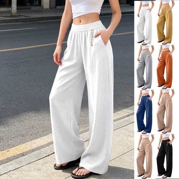 Ndbuld Sweat Pants for Womens Fashion Women Casual High Waist Pocket Pants Pants Comfortable Casual Pants,Black,M
