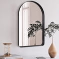 thumbnail image 4 of ANDY STAR 24 x 38 Inch Wall Mounted Metal Frame Arched Vanity Mirror, Black, 4 of 11