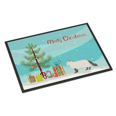 Carolines Treasures CK4553MAT 18 x 27 in. American Curl No.2 Cat Merry Christmas Indoor or Outdoor Mat