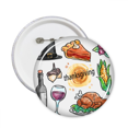 thumbnail image 1 of Happy Thanksgiving Day Watercolor Pattern Round Pins Badge Button Emblem Accessory Decoration 5pcs, 1 of 2