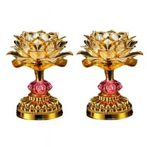 2Pcs LED Lotus Buddhist Lights Buddha Lotus Lamps Plug in or Battery-Operated Plastic1044