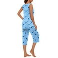 thumbnail image 4 of Ydojg Cute Pajamas Set For Women Sleepwear Soft Sleeveless Tank Top Capri Pants With Pocket Loungewear Sets Pajamas Sets Sky Blue S, 4 of 8